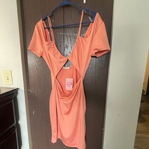 Large Coral Heart and Hips Date night dress
